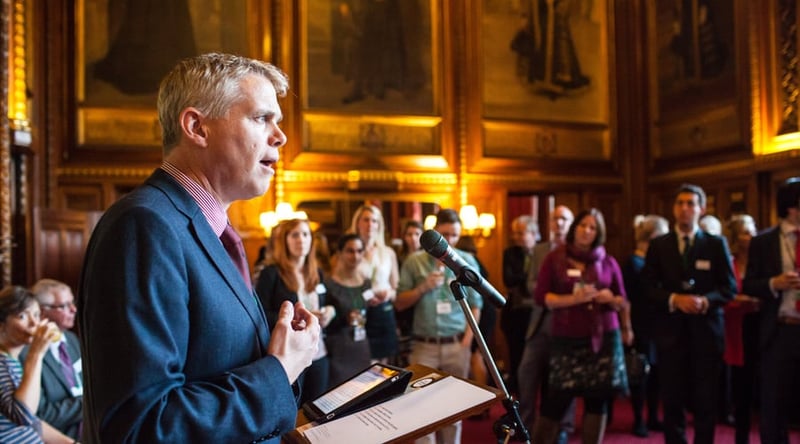 Mike Baker speaks at the House of Commons for the launch of Common Ground