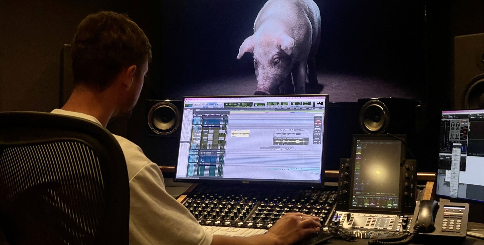 Sound engineers working on The Thoughtful Pig Brand Campaign